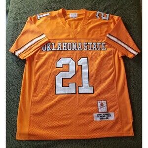 Vintage Barry Sanders  Oklahoma State #21 Gridiron Greats Orange Jersey Size 54